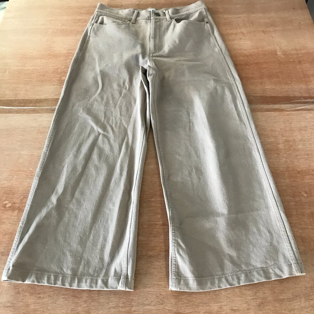 M. M. Lafleur Milo Wide Leg Pants Women 6 Beige High Rise Stretch Workwear 18897